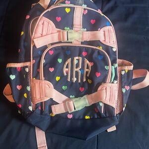 Pottery Barn Kids Blue and Pink Backpack with Polka Dot Design